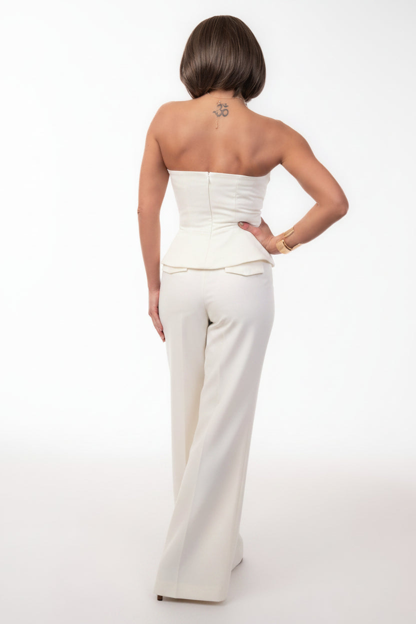 Strapless Peplum Top