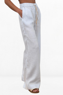 Handmade Summer Wide Leg Linen Pants Women's Palazzo Trousers