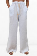 Handmade Summer Wide Leg Linen Pants Women's Palazzo Trousers