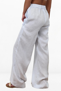 Handmade Summer Wide Leg Linen Pants Women's Palazzo Trousers