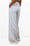 Handmade Summer Wide Leg Linen Pants Women's Palazzo Trousers