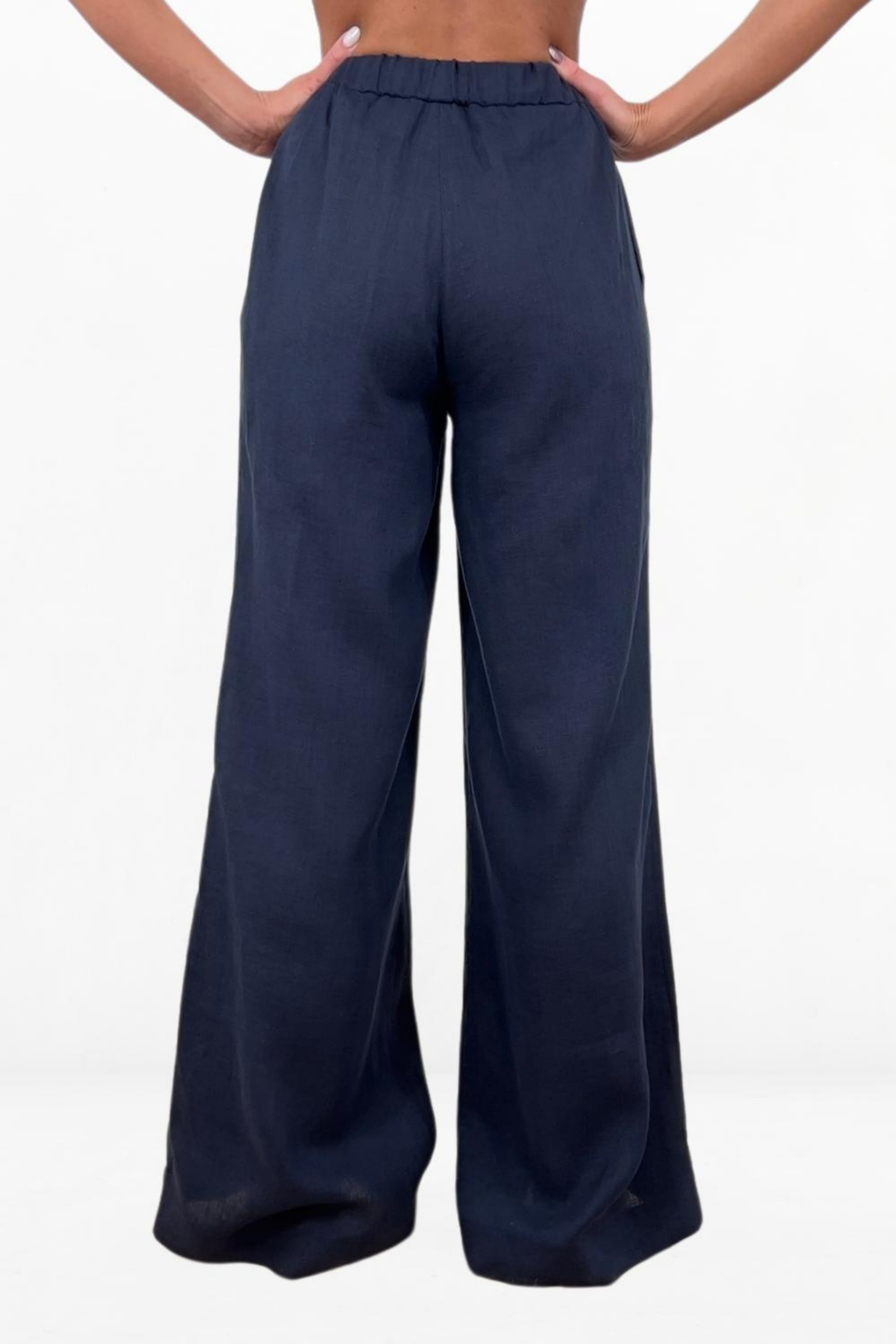 Handmade Summer Wide Leg Linen Pants Women's Palazzo Trousers