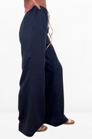 Handmade Summer Wide Leg Linen Pants Women's Palazzo Trousers