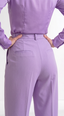 Tailored High-Waist Purple Pants