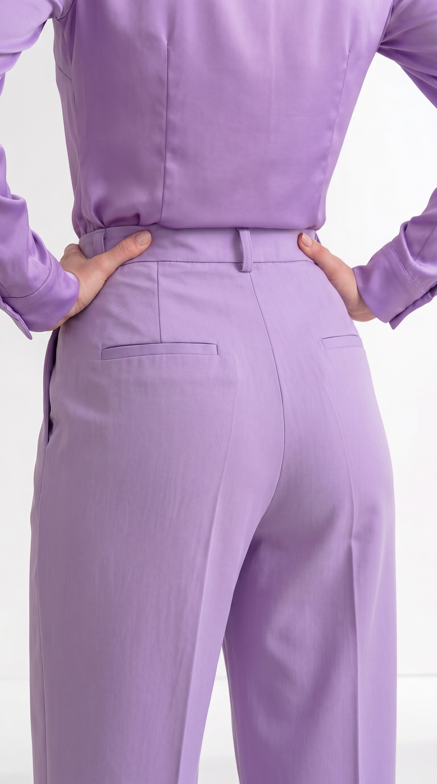 Tailored High-Waist Purple Pants