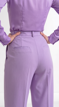 Tailored High-Waist Purple Pants