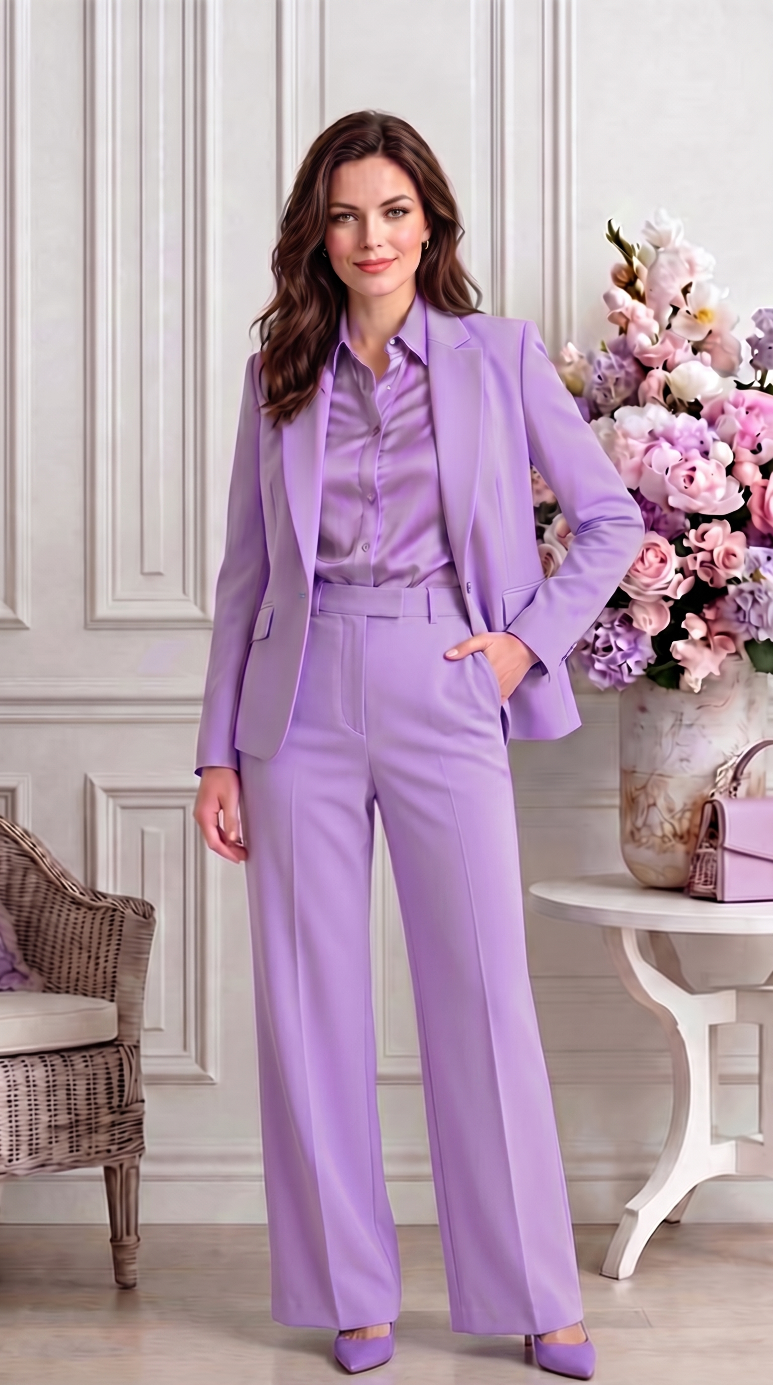 Purple Tailored Fitted Suit