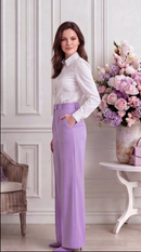 Tailored High-Waist Purple Pants