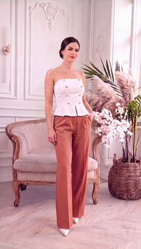 Strapless Peplum Top