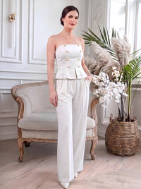 Strapless Peplum Top
