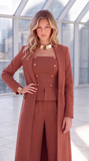 Mocha Brown Long Blazer