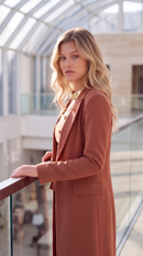 Mocha Brown Long Blazer